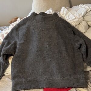PARKE fuzzy gray MockNeck